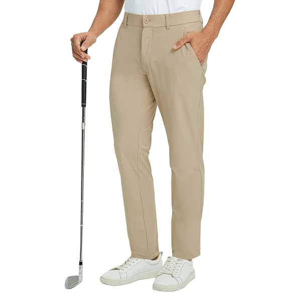 M MAELREG Mens Golf Pants Stretch Classic Fit Quick Dry Lightweight Casual Work Dress Trousers with Pockets
