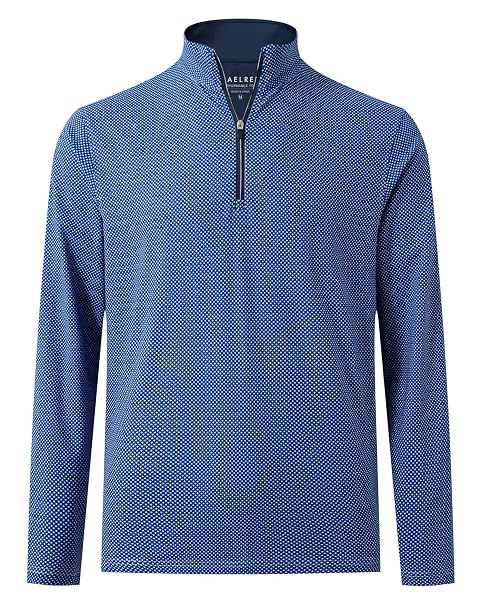 M MAELREG Quarter Zip Golf Pullover Men Dry Fit Long Sleeve Performance Wicking 1/4 Zip Full Print Pullover Mens Sweatshirt