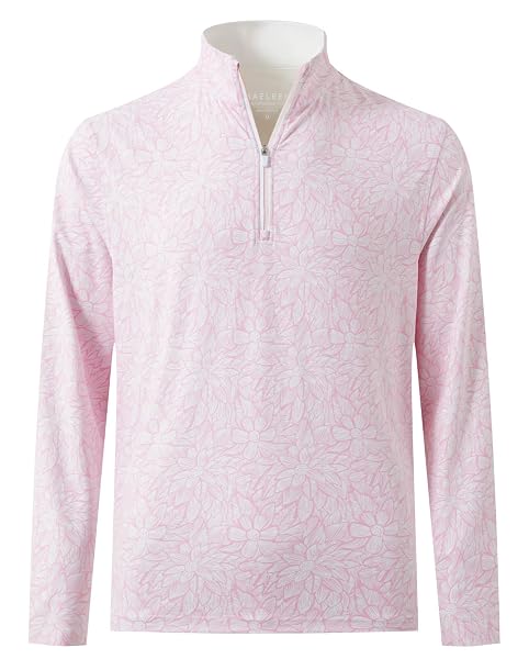 M MAELREG Quarter Zip Golf Pullover Men Dry Fit Long Sleeve Performance Wicking 1/4 Zip Full Print Pullover Mens Sweatshirt