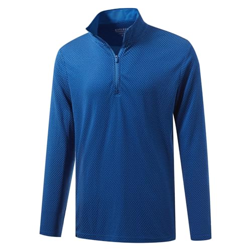 M MAELREG Quarter Zip Pullover Men Jacquard Dry Fit Moisture Wicking Long Sleeve Golf Casual Stretch Sweatshirts For Men