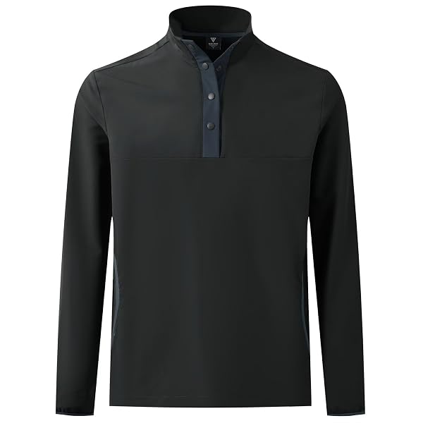 M MAELREG Mens Half Button Golf Pullover for Men with Pockets Mock Neck Sports Dry Fit Lightweight Long Sleeve Mens Pullover
