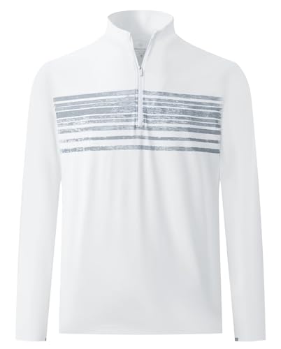 M MAELREG Men's Quarter Zip Pullover Lightweight Mock Neck Long Sleeve Midlayer Athletic Golf Half Zip Sweatshirt for Men