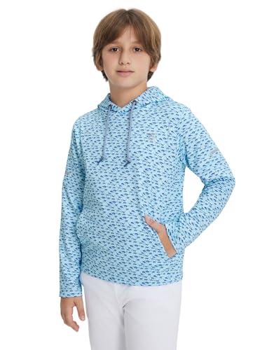 M MAELREG Hoodies Golf Fleece Print Performance Dry Fit Lightweight Athletic Casual Pockets Hooded Pullover Sweatshirts