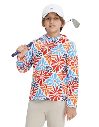 M MAELREG Hoodies Golf Fleece Print Performance Dry Fit Lightweight Athletic Casual Pockets Hooded Pullover Sweatshirts