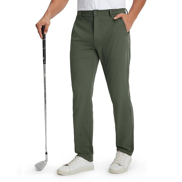 M MAELREG Golf Mens Stretch Pants with Pockets - 30"/32"/34" Quick Dry Lightweight Casual Comfy Work Mens Dress Pants