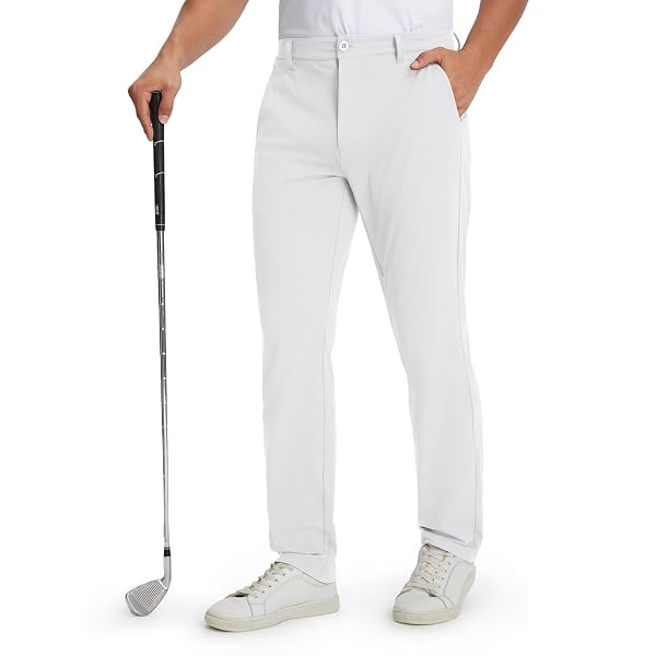 M MAELREG Golf Mens Stretch Pants with Pockets - 30"/32"/34" Quick Dry Lightweight Casual Comfy Work Mens Dress Pants