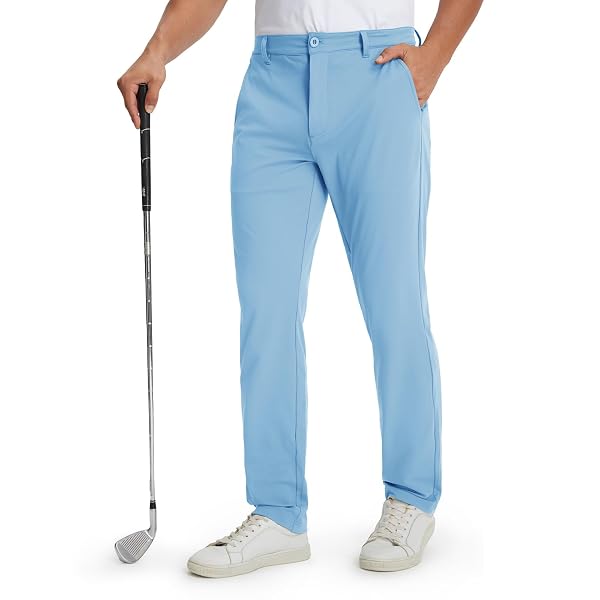 M MAELREG Golf Mens Stretch Pants with Pockets - 30"/32"/34" Quick Dry Lightweight Casual Comfy Work Mens Dress Pants