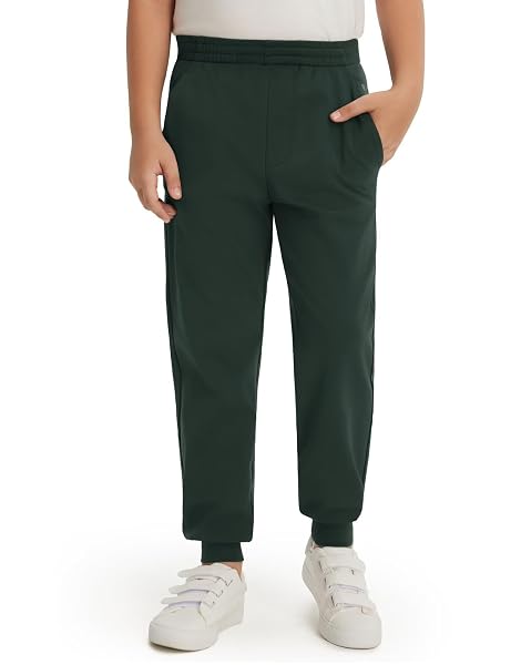 M MAELREG Boys Fleece Sweatpants Stretch Water Resistant Golf Joggers for Boys with Zipper Pockets Athletic Track Pants