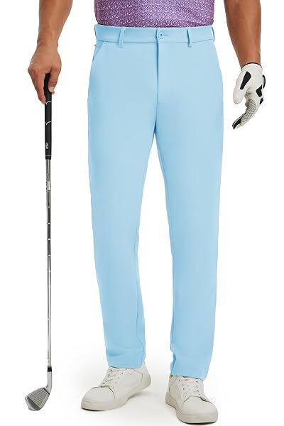 M MAELREG Men's Golf Pants Quick Dry Lightweight 30/32/34 Stretch Work Dress Casual Trousers with 4 Pockets Golf Pants Men