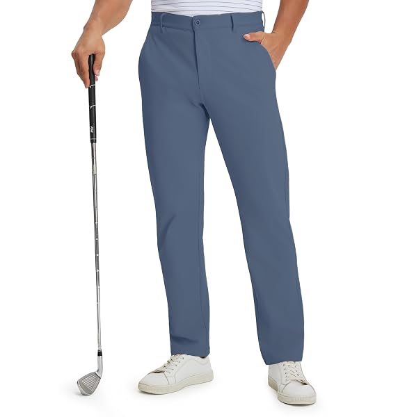 M MAELREG Fleece Lined Mens Golf Pants Cold Weather Winter Warm-up Thermal Insulated Stretch Slim Fit Dress Pant