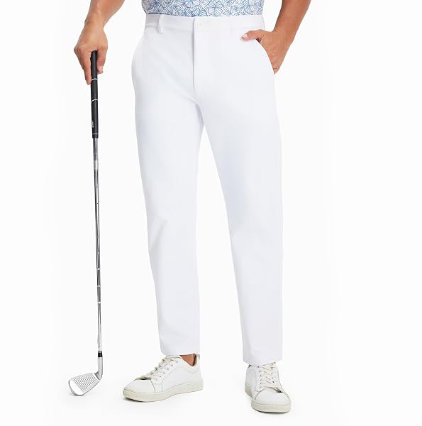 M MAELREG Fleece Lined Mens Golf Pants Cold Weather Winter Warm-up Thermal Insulated Stretch Slim Fit Dress Pant