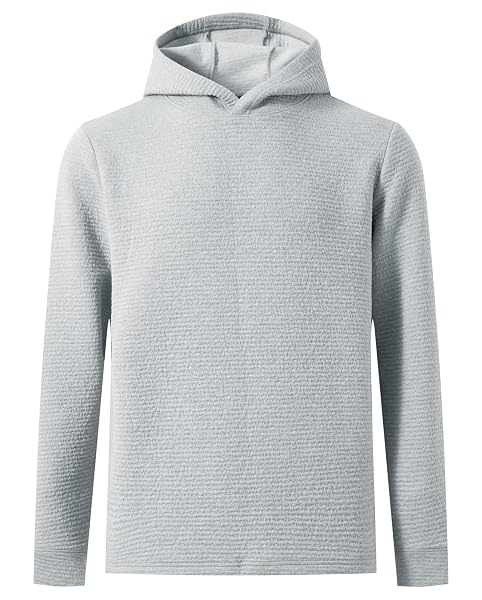 M MAELREG Hoodies for Men Texture Solid Color Sweatshirts Athletic Golf Midlayer Mens Hoodies Pullover Shirt with Pocket