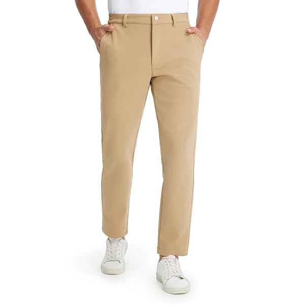 M MAELREG Golf Pants Men Fleece Lined 30"/32"/34" Heat-Tech Dress Pants for Men Water-Resistant Stretch Warm Winter Trousers
