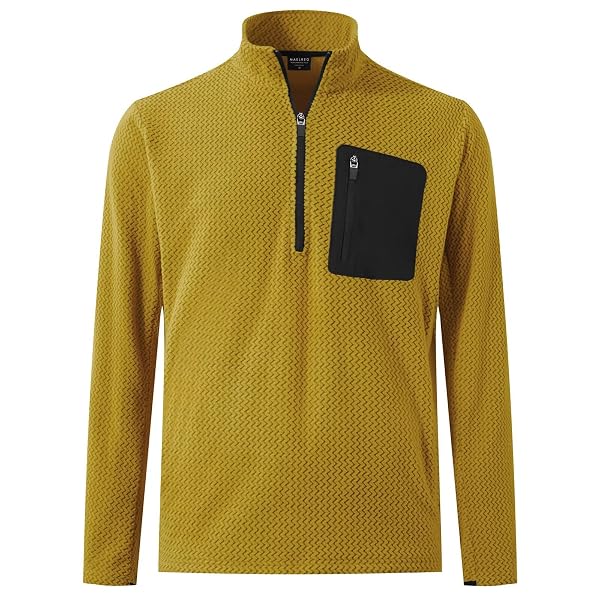 M MAELREG Quarter Zip Pullover Men Midweight Dry Fit Winter Warm Stretchy Golf 1/4 Zip Pullover Mens Sweatshirt with Pocket