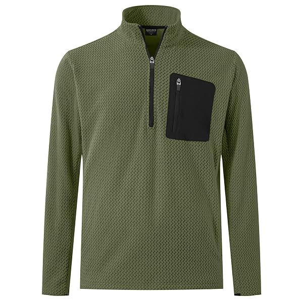M MAELREG Quarter Zip Pullover Men Midweight Dry Fit Winter Warm Stretchy Golf 1/4 Zip Pullover Mens Sweatshirt with Pocket
