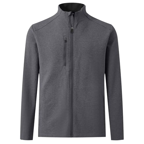 M MAELREG Mens Winter Jacket Performance Thermal Stand Collar Full Zip Textured Insulated Casual Jacket with 5 Pockets