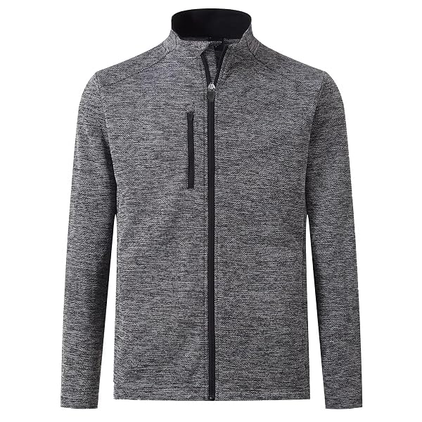 M MAELREG Mens Winter Jacket Performance Thermal Stand Collar Full Zip Textured Insulated Casual Jacket with 5 Pockets