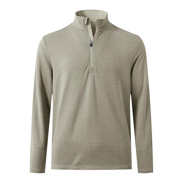 M MAELREG Mens Quarter Zip Pullover Golf Casual Fleece Lined Warmth Lightweight Stretch Mock Neck 1/4 Zip Sweatshirts for Men