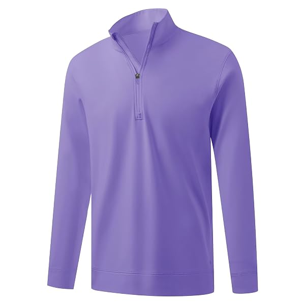 M MAELREG Mens Quarter Zip Pullover Fleece Lined Mock Neck Long Sleeve Golf Pullovers 1/4 Zip Thermal Sweatshirt for Men