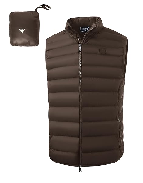 M MAELREG Mens Puffer Vest Lightweight Packable Windproof Insulated Outerwear Warm Winter Zip Pocket Golf Sleeveless Jacket