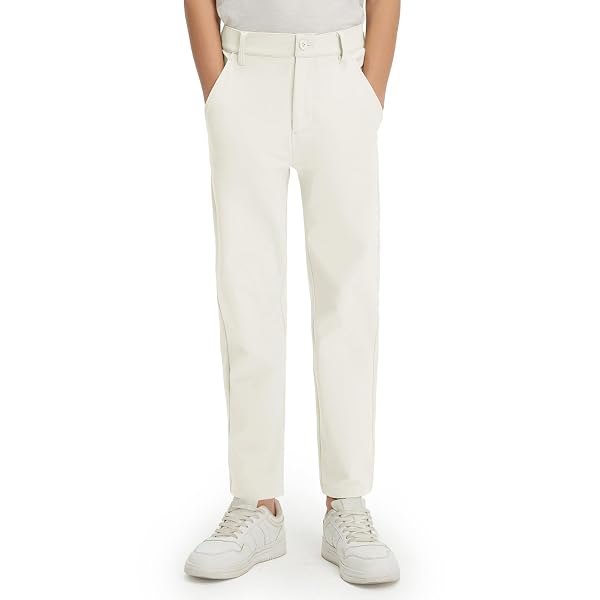 M MAELREG Young Golf Boys Uniform Pants Casual Stretch Water-Resistant Winter Fleece Kids Toddler Boy Pants with Pockets