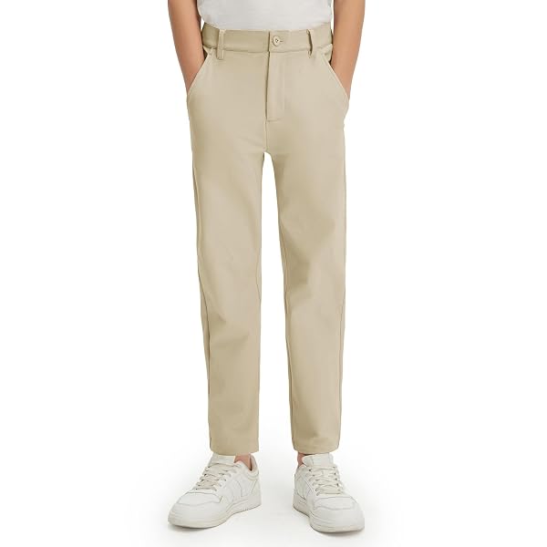 M MAELREG Young Golf Boys Uniform Pants Casual Stretch Water-Resistant Winter Fleece Kids Toddler Boy Pants with Pockets