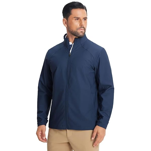 M MAELREG Men's Track Jackets Lightweight Full Zip Water Resistant Running Athletic Golf Jacket Quick Dry Casual Outwear
