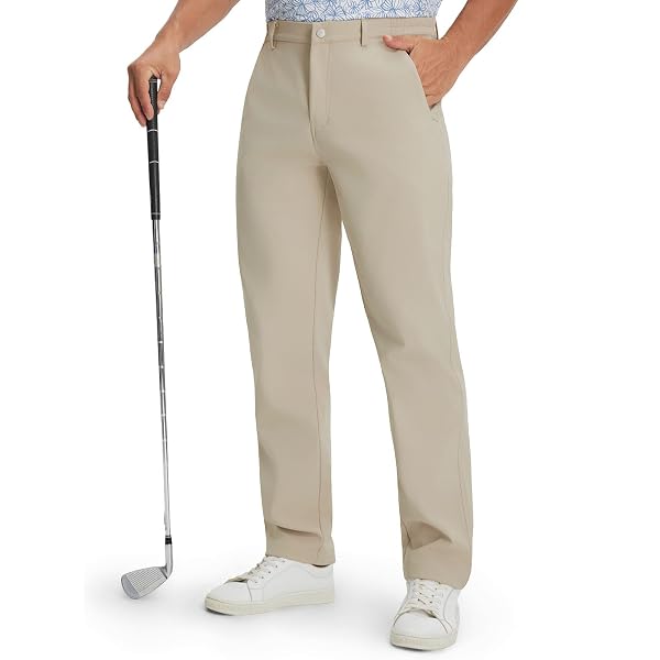 M MAELREG Men's Fleece Lined Pants 30"/32"/34" Winter Warm Golf Work Mens Dress Pants Water Resistant for Casual with Pockets