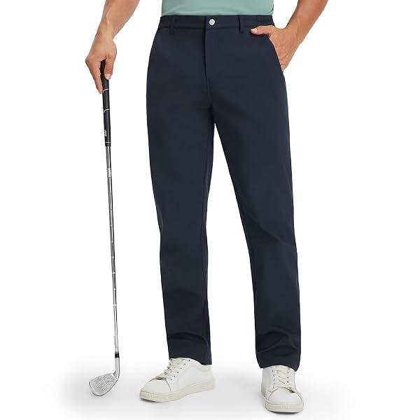 M MAELREG Men's Fleece Lined Pants 30"/32"/34" Winter Warm Golf Work Mens Dress Pants Water Resistant for Casual with Pockets
