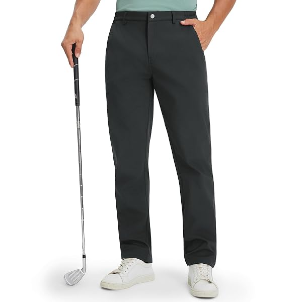 M MAELREG Men's Fleece Lined Pants 30"/32"/34" Winter Warm Golf Work Mens Dress Pants Water Resistant for Casual with Pockets