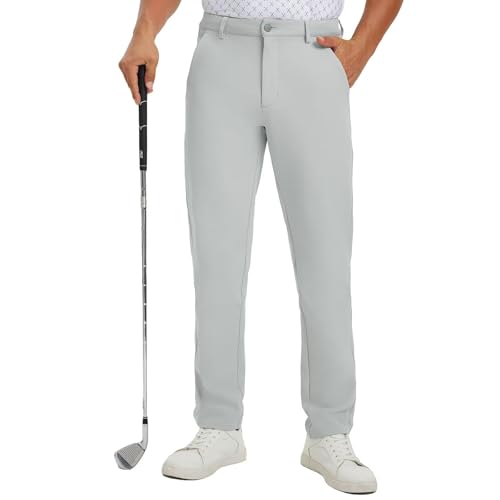 M MAELREG Golf Pants Men Classic Fit 30"/32"/34" Lightweight 5 Pockets Casual Trousers Moisture Wicking Mens Dress Pants