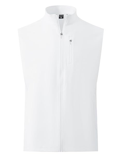M MAELREG Men's Vest Outerwear Golf Water-Resistant Performance Lightweight Fleece Vest for Men Sleeveless Lined Midlayer