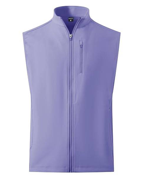 M MAELREG Men's Vest Outerwear Golf Water-Resistant Performance Lightweight Fleece Vest for Men Sleeveless Lined Midlayer