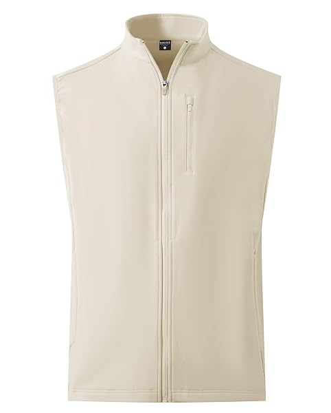 M MAELREG Mens Vests Outerwear Athletic Lightweight Midlayer Full Zip Casual Sleeveless Vest For Men with 5 Pockets