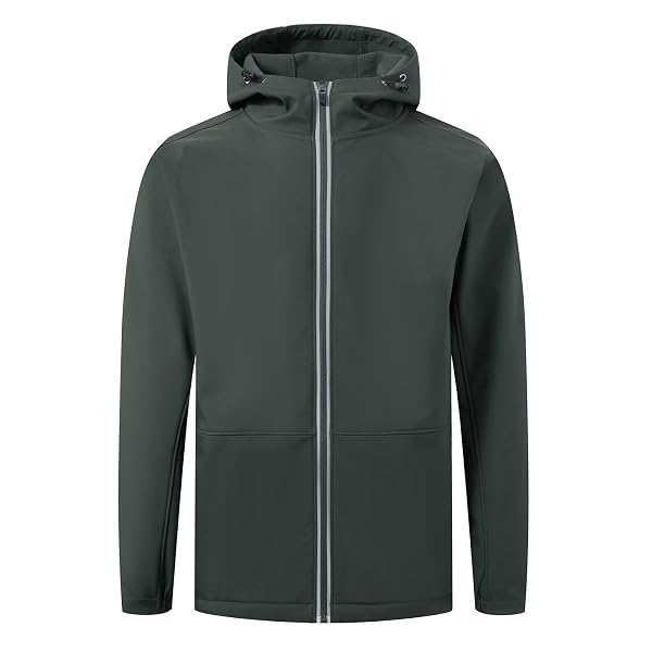 M MAELREG Men's Hooded Fleece Lined Full Zip Softshell Jacket Lightweight