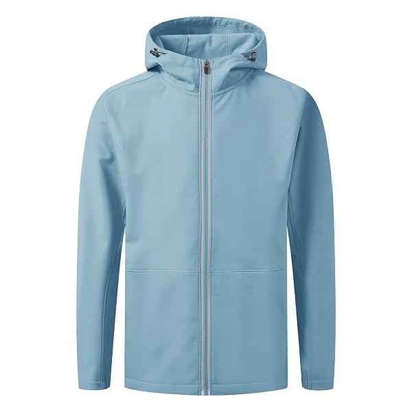 M MAELREG Men's Hooded Fleece Lined Full Zip Softshell Jacket Lightweight