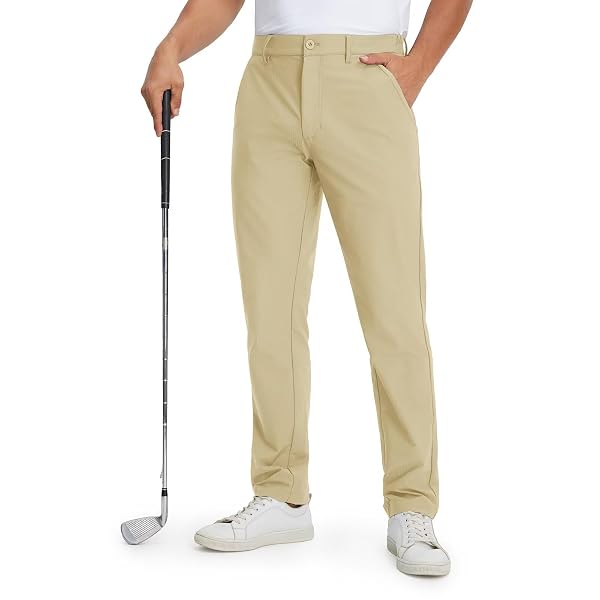 M MAELREG Mens Golf Pants Stretch 30"/32"/34" Flat Front Quick Dry Lightweight Water Repellent Work Dress Casual Trousers