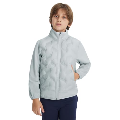 M MAELREG Boys Winter Jacket Lightweight Performance Windproof Collar Full Zip Casual Youth Puffer Jacket with Pockets