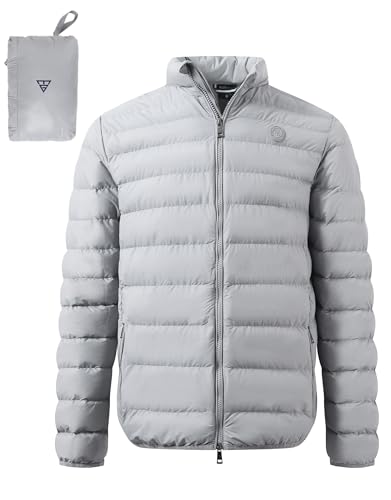 M MAELREG Mens Puffer Jacket Lightweight Golf Packable Coats Water-Resistant Windproof Insulated Down Winter Jackets for Men