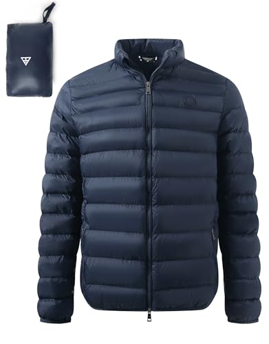 M MAELREG Mens Puffer Jacket Lightweight Golf Packable Coats Water-Resistant Windproof Insulated Down Winter Jackets for Men