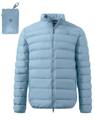 M MAELREG Mens Puffer Jacket Lightweight Golf Packable Coats Water-Resistant Windproof Insulated Down Winter Jackets for Men Slate Blue XX-Large