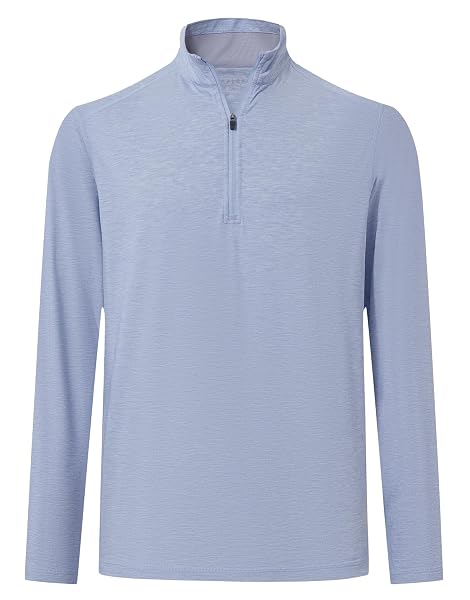 M MAELREG Quarter Zip Pullover Men Ultra-Lightweight Mock Neck Long Sleeve Thin Midlayer Sports 1/4 Golf Sweatshirts for Men