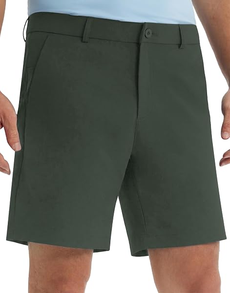M MAELREG Golf Shorts Men 7" Stretch Soft Flat Front Work Casual Shorts Lightweight Quick Dry Hybrid Flex Mens Dress Shorts