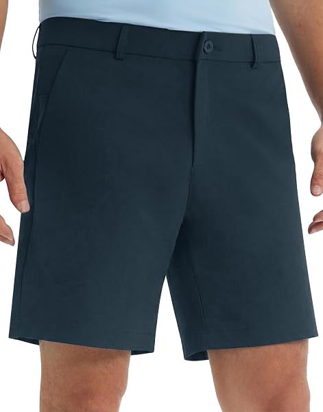 M MAELREG Golf Shorts Men 7" Stretch Soft Flat Front Work Casual Shorts Lightweight Quick Dry Hybrid Flex Mens Dress Shorts