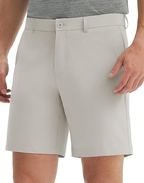 M MAELREG Golf Shorts Men 7" Stretch Soft Flat Front Work Casual Shorts Lightweight Quick Dry Hybrid Flex Mens Dress Shorts