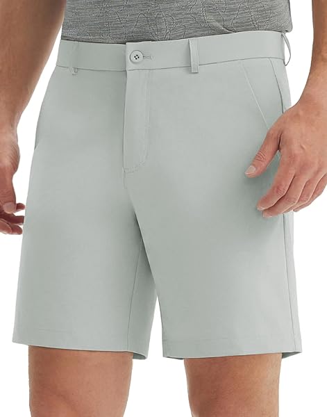 M MAELREG Golf Shorts Men 7" Stretch Soft Flat Front Work Casual Shorts Lightweight Quick Dry Hybrid Flex Mens Dress Shorts