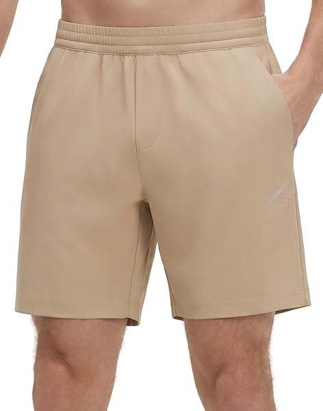 M MAELREG Men's Athletic Running Shorts Quick Dry 7" Elastic Waist Lightweight Sports Gym Workout Shorts with Zipper Pockets
