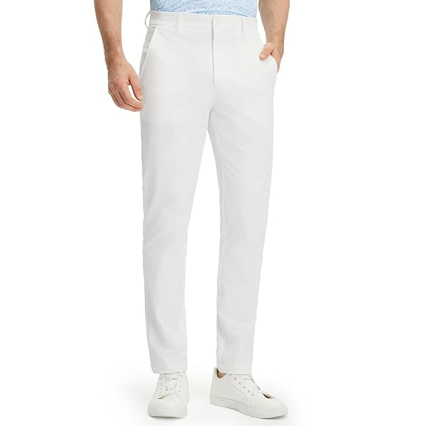 M MAELREG Men’s Stretch Cotton Blend Golf Pants – 5 Pocket Casual Dress Work Lightweight Slim Fit Mens Pant