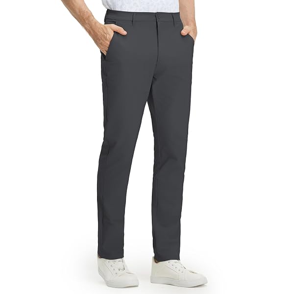 M MAELREG Men’s Stretch Cotton Blend Golf Pants – 5 Pocket Casual Dress Work Lightweight Slim Fit Mens Pant