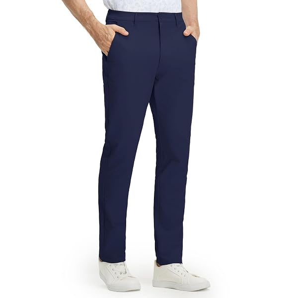 M MAELREG Men’s Stretch Cotton Blend Golf Pants – 5 Pocket Casual Dress Work Lightweight Slim Fit Mens Pant